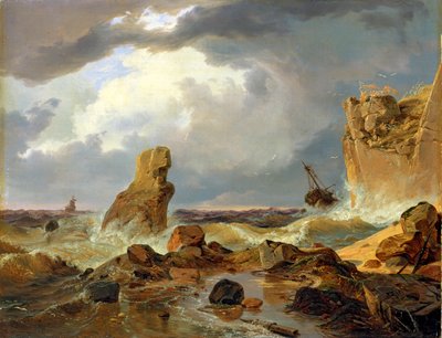 Vagues sur une côte rocheuse, 1835 - Andreas Achenbach